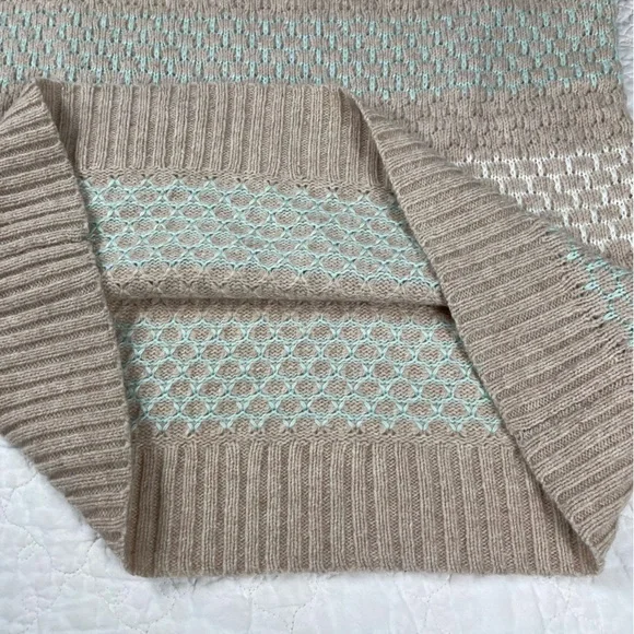 💖5/$25 J.Crew Lambswool Blend Striped Honeycomb Stitch Sweater Women Size S - Picture 8 of 13